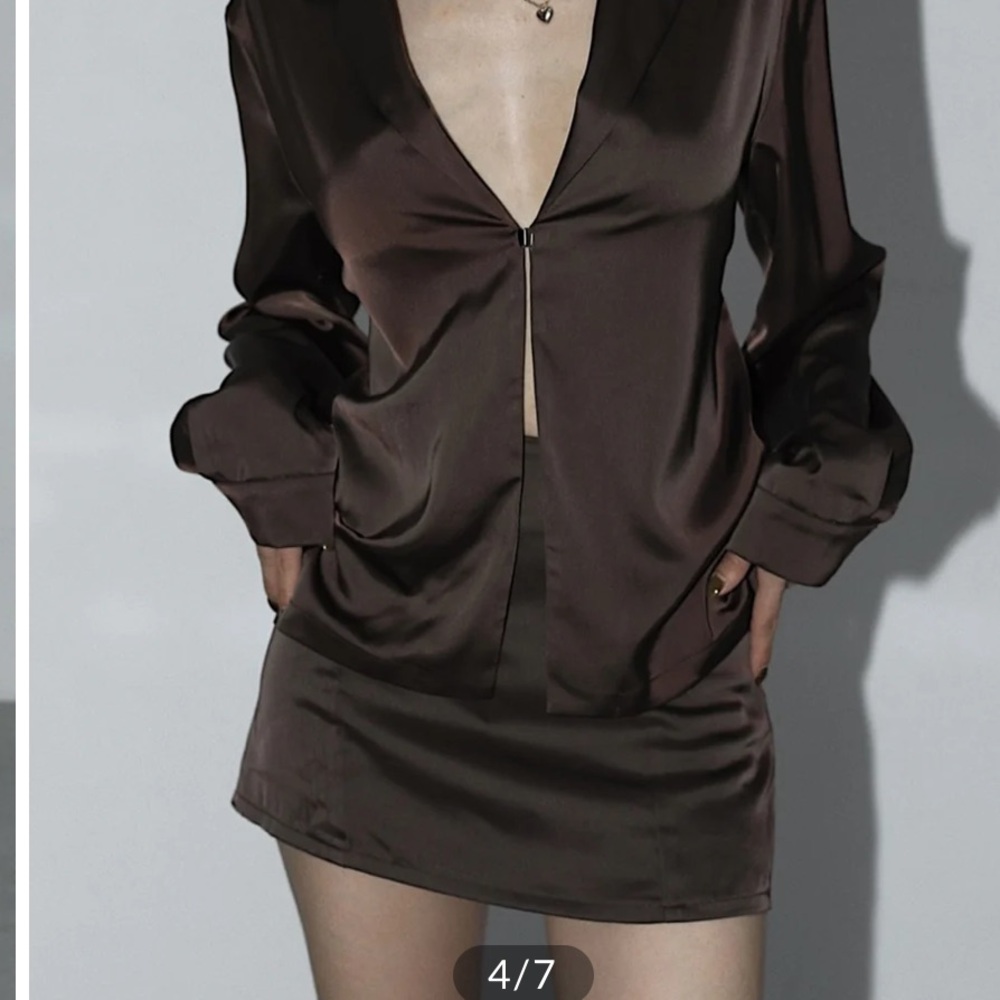 Brown Satin Skirt NWT